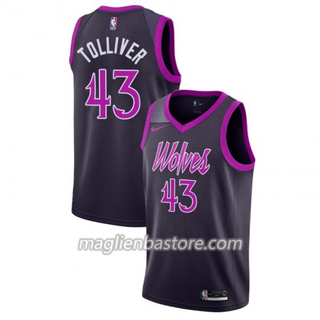 Maglia NBA Minnesota Timberwolves Anthony Tolliver 43 2018-19 Nike City Edition Viola Swingman - Uomo